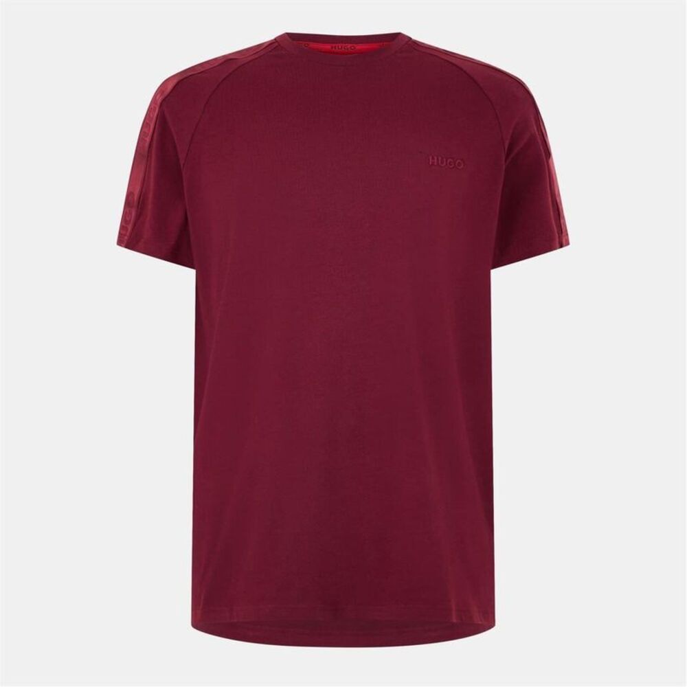 Hugo Mens Sporty Tape Logo T-Shirt / Red